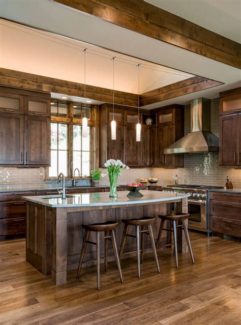 Rustic Wood Kitchen Deep Stained Cabinets TheBestWoodFurniture Com