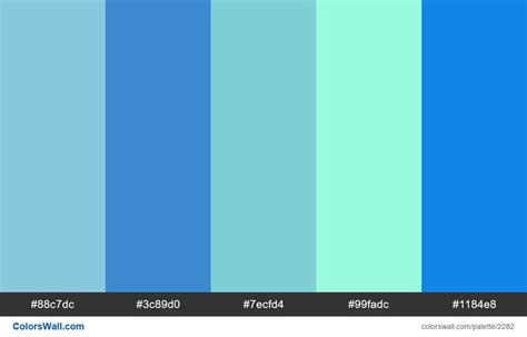 Cold Blue Scheme Colors Hex Colors 88c7dc 3c89d0 7ecfd4 99fadc