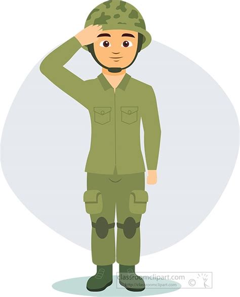 Military Clipart Soldier Saluting Wearing Military Uniform Clipart