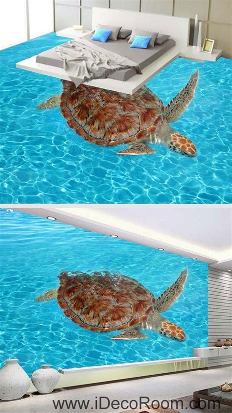 While the turtle in the photo below looks like it's. Giant Turtle in the Sea Ocean 00065 Floor Decals 3D ...