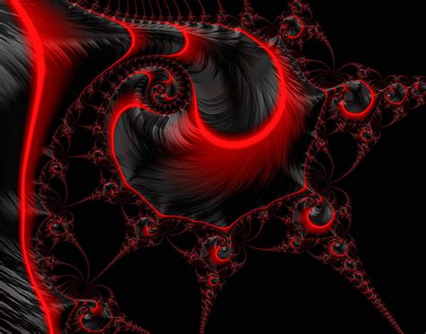 Glowing Red And Black Abstract Fractal Art By Matthias Hauser Royalty