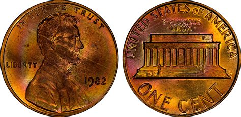 Thoughts On These Two 1982 Toned Lincoln Memorial Cents Coin Talk