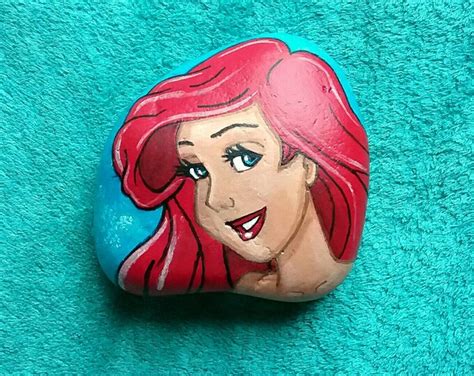 The Little Mermaid Painted Rock Etsy