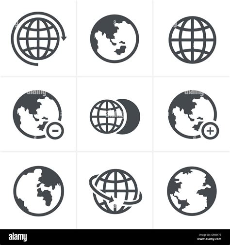 Set Symbol Planet Map Earth Icon Hi Res Stock Photography And Images