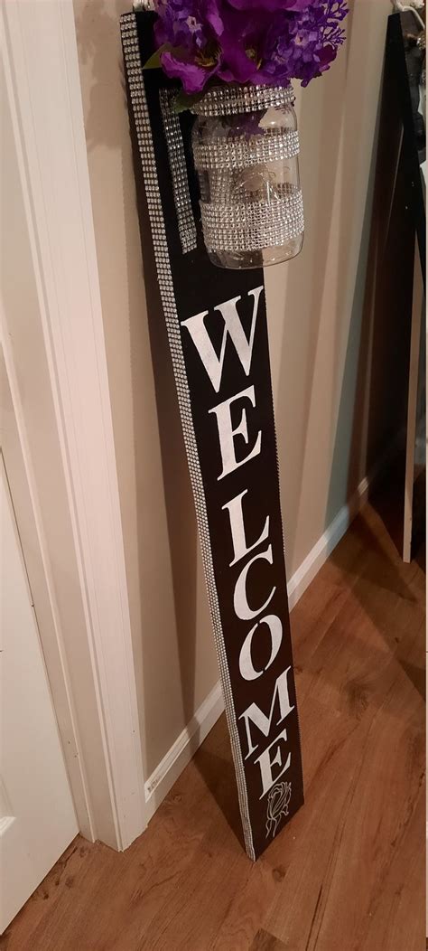 Lighted Welcome Scone Etsy Porch Signs Hanging Signs Welcome Sign