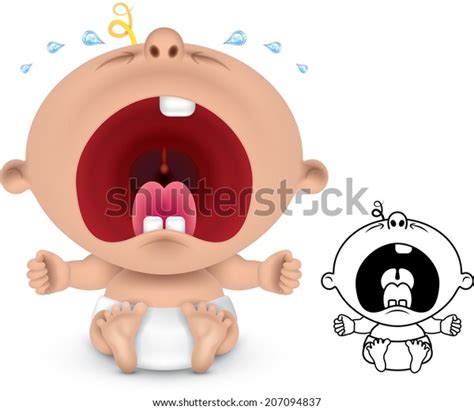 Crying Baby Sitting Stock Vector Royalty Free 207094837