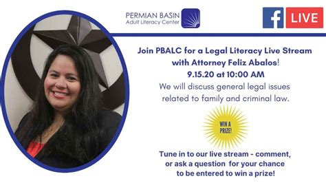 Legal Literacy Live Stream With Attorney Feliz Abalos Pbalc Events