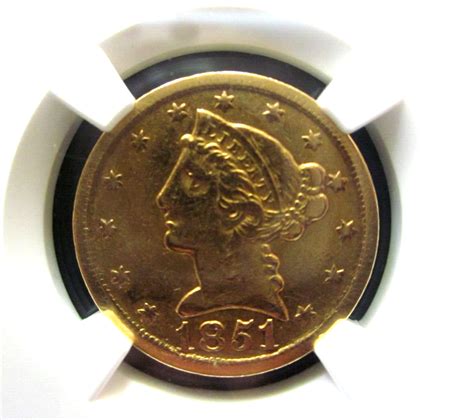 1851 D Liberty Head Half Eagle 5 Dollar Gold Coin Dahlonega Mint Xf