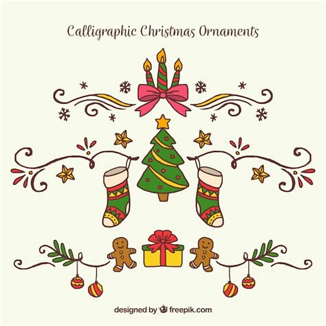 Free Vector Pack Of Christmas Decorative Elements