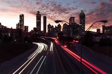 무료 이미지 일몰 지평선 교통 밤 아침 고속도로 시티 도시 풍경 도심 황혼 수송 저녁 어둠 중심지