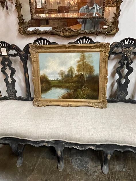 Antique English Oil Painting On Canvas For Sale At 1stdibs