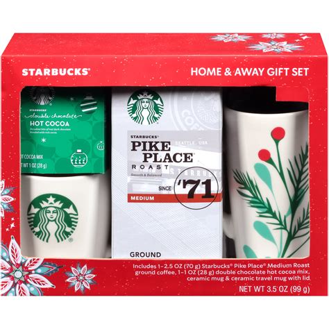 Starbucks Home And Away Ground Coffee Hot Cocoa Mix And Ceramic Mugs T