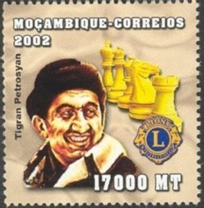 Stamp Tigran Petrosyan Mozambique Chess 2002 Mi MZ 2451 Sn MZ