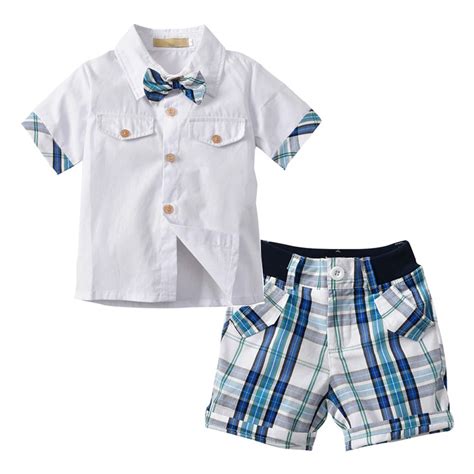 Toddler Boy Summer Clothes Baby Boys Set 2018 Fashion Cotton Bow Tie