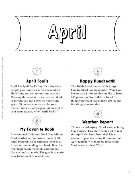Free Printable Prompts To Spring Writing To Life Scholastic