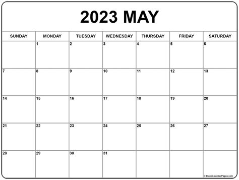 Printable Calendar 2023 May Printable Lab