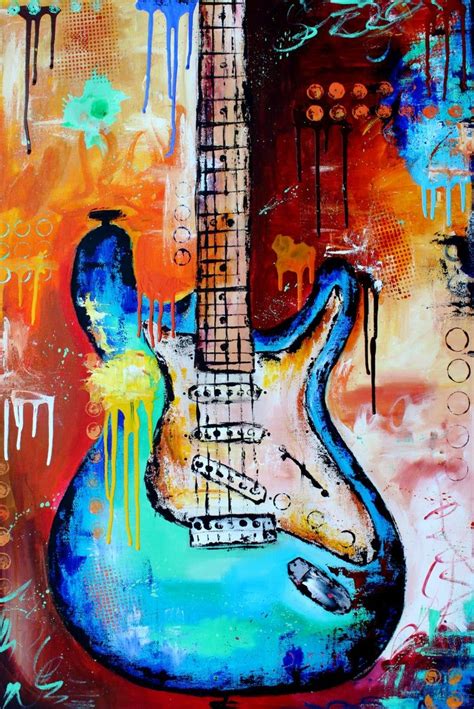 Free Shipping Original Made To Order Guitar Painting Abstract Etsy