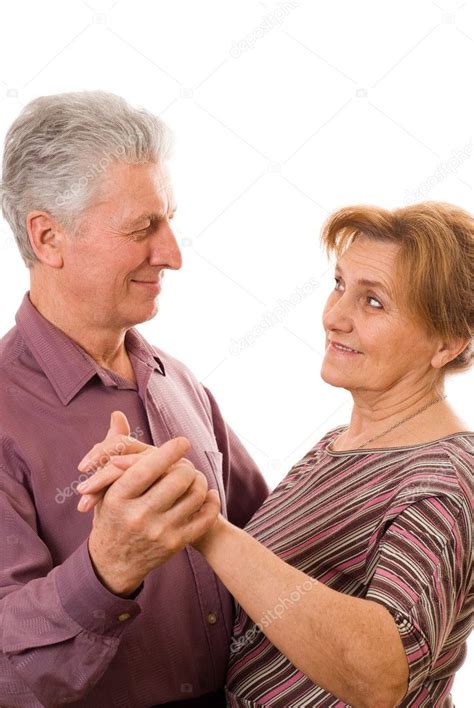 Old Couple Dancing On A White Background — Stock Photo © Privilege 2568803