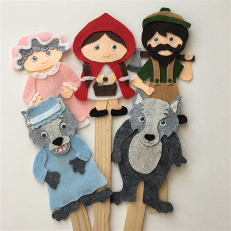 Red Riding Hood Puppet Pattern Puppet On A Stick Pdf Downloadable