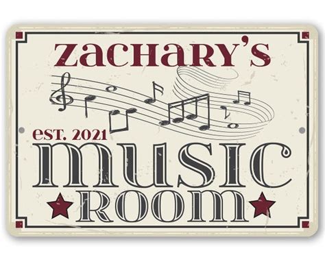 Personalized Music Room Sign 8 X 12 Or 12 Etsy
