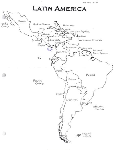 Latin America Map Quiz Printable