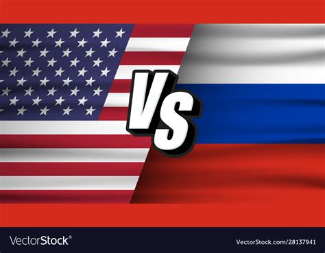 Usa Vs Russia Versus Usa Vs Russia Concept The Vector Image