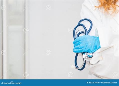 Doctor With Stethoscope In Hand Stock Photo Image Of Research