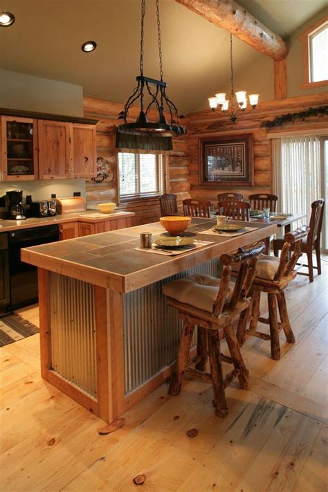 Whether you agree or not, kitchen islands became a necessity in every kitchen. Pin by Kegan on Log home kitchens in 2020 | Log home ...