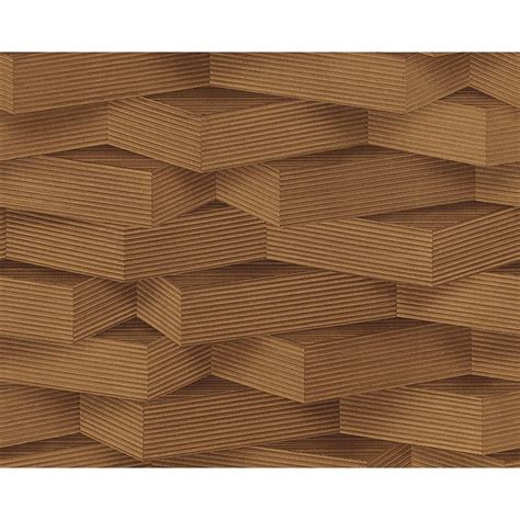 As Creation 3d Effect Wood Block Pattern Stripe Motif Non Woven