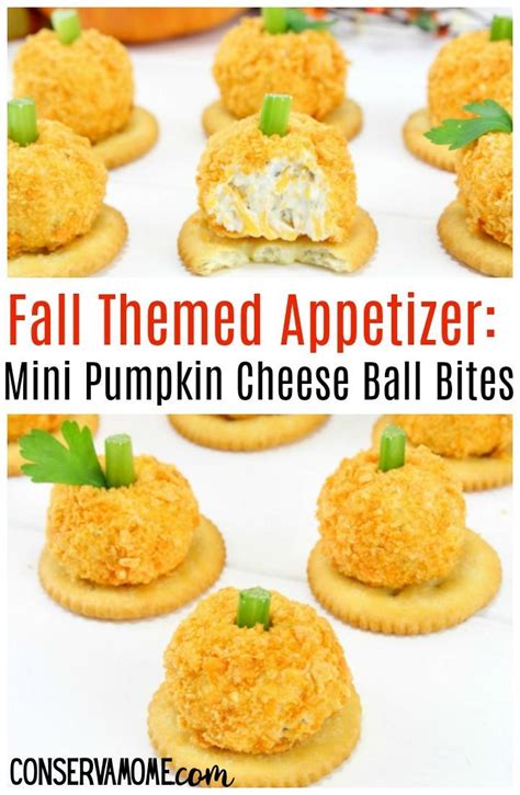 Fall Themed Appetizer Mini Pumpkin Cheese Ball Bites Recipe Cheese
