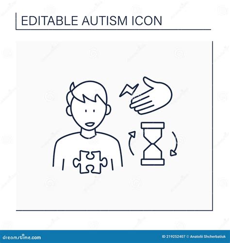 Neurodevelopmental Disorder Line Icon Stock Vector Illustration Of