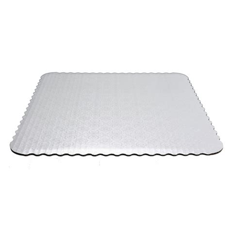 Ocreme White Scalloped Corrugated Square Cake Board 12 Pack Of 10