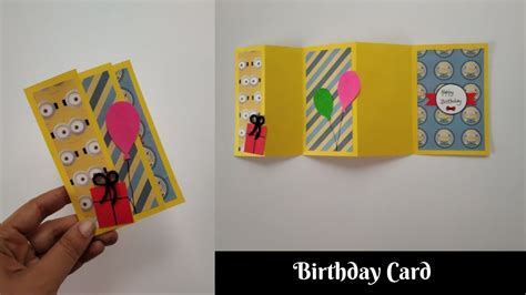 Multi Fold Greeting Card Handmade Birthday Greeting Card Diy Cute