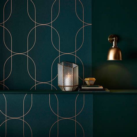 Palais Wallpaper 112190 By Graham And Brown In Green And Copper Buy Online