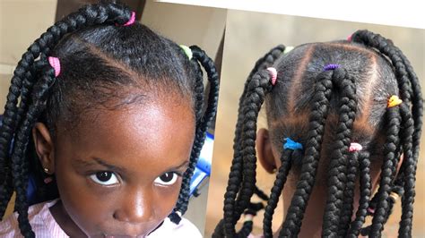 Cute And Easy Hairstyle For Kids Using Brazilian Wool Kids With Short