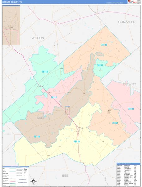 Karnes County Tx Wall Map Color Cast Style By Marketmaps Mapsales