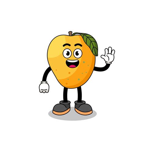 Dibujos Animados De Fruta De Mango Haciendo Gesto De Mano De Onda