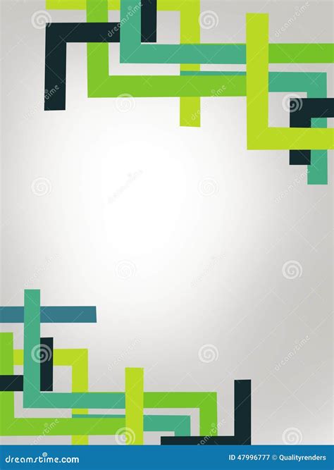 Green Lines Border On Corners Abstract Background Stock Illustration