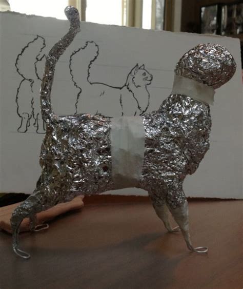 Cat Armature Made From Foil And Wire Kids Can Bring Their Own Foil