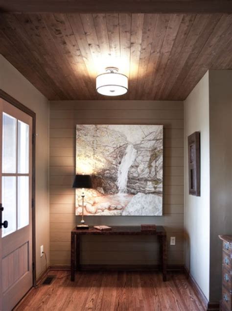 Stylish Decors Featuring Warm Rustic Beautiful Wood Ceilings Foyer