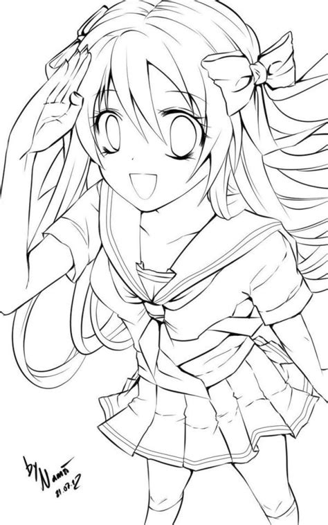 Manga Girl Coloring Pages Sketch Coloring Page