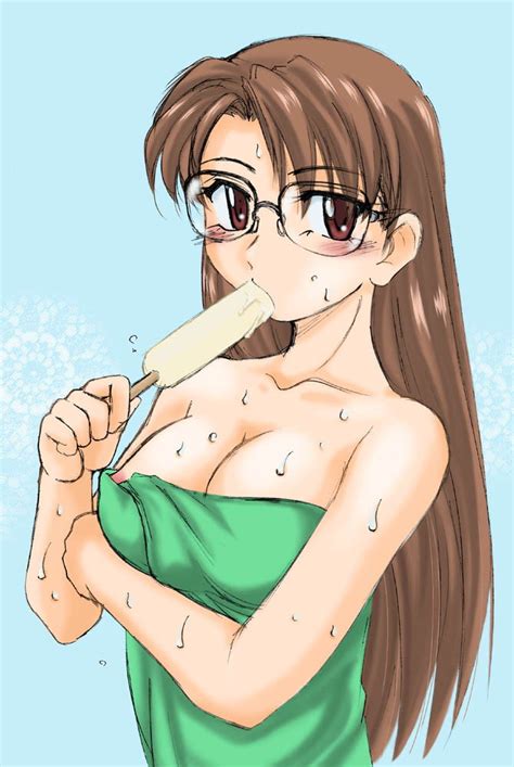 Mizuhara Koyomi Azumanga Daiou Original 1girl Blush Breasts Brown