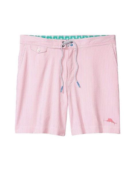 Tommy Bahama Synthetic Rialto Surf Stripe Inch Swim Trunks In Pink