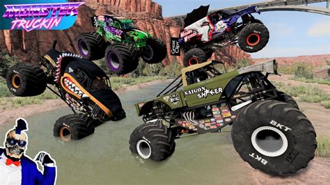 Monster Truck Mud Battle 28 Beamng Drive Mace Mace Tv Youtube