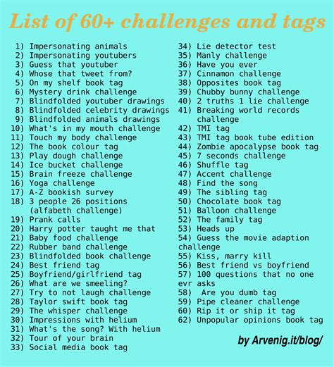 Health & lifestyle video ideas. List of 60+ challenges and tags to do | Arvenig.it ...