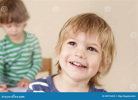 Happy Preschooler Child Smiling Stock Photo Image Of Caucasian Child