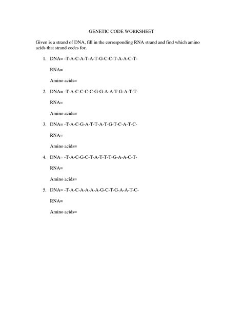 The worksheet details their investigations into the genetic code and provides a scaffold for students to draw conclusions from their original data. 8 Best Images of Cracking Your Genetic Code Worksheet ...