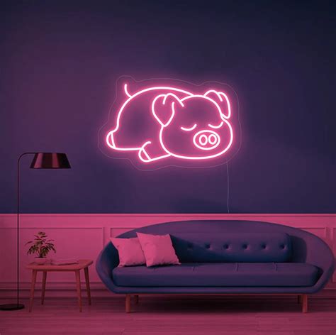 Cute Pig Neon Sign Led Pig Neon Sign Sweet Pig Neon Light Led Wall
