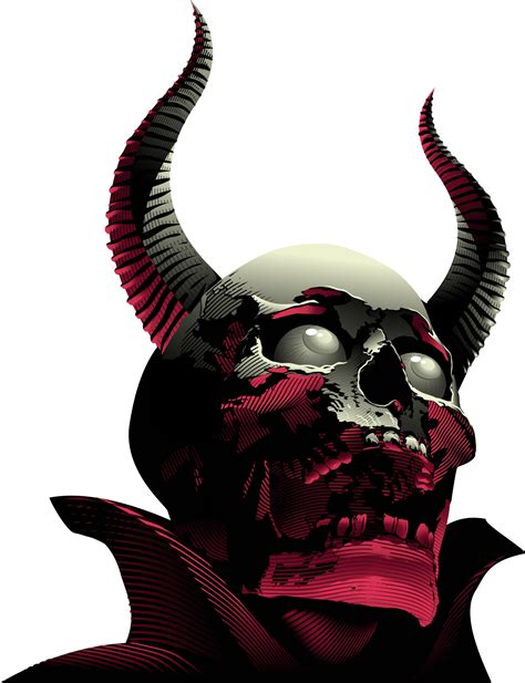 Devil Skull Image Demon Face Horns 17261277 Png