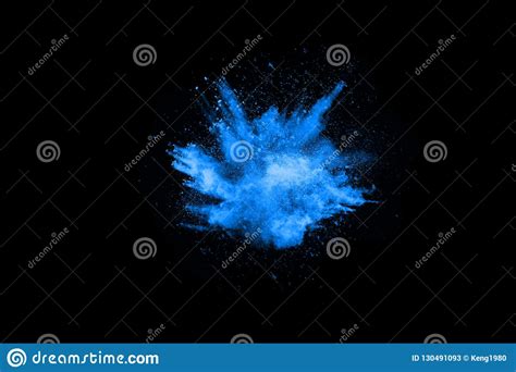Blue Powder Explosion On Black Background Stock Image Image Of Cloud